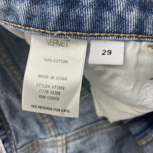 Vervet by Flying Monkey Size 29 High Rise Distressed Mom Jeans Light Wash - Picture 8 of 8